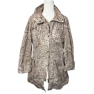 Pendleton Womens Animal Print Hooded Rain Jacket M‎ Chic Outdoor Bold Cheetah